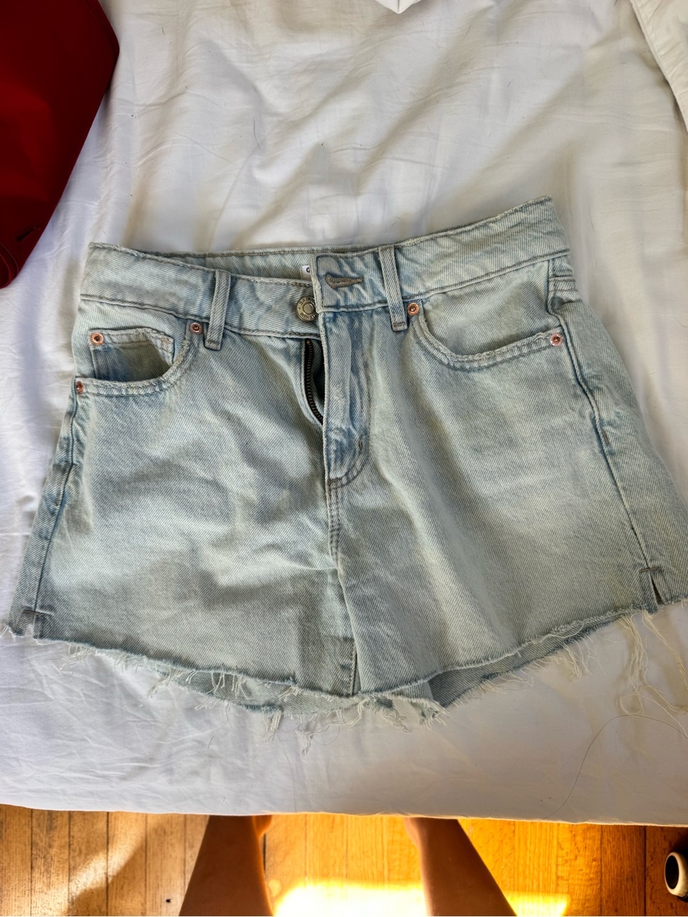 Garage Light Blue Denim Women's Cutoff Shorts
